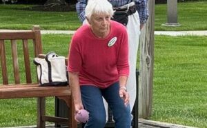 Resident playing bocce